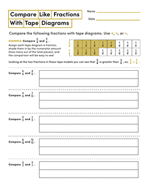Compare Like Fractions with Tape Diagrams