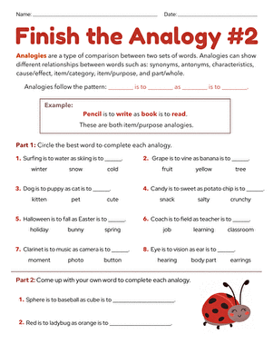 Finish the Analogy #2