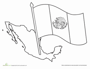 Mexican Flag Coloring Page