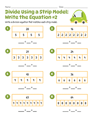 Divide Using a Strip Model: Write the Equation #2