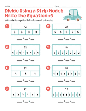 Divide Using a Strip Model: Write the Equation #3