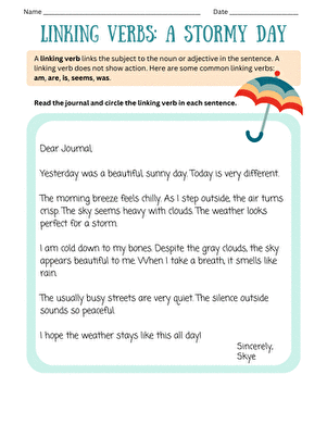 Linking Verbs: A Stormy Day
