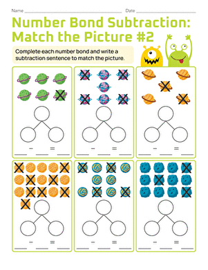 Number Bond Subtraction: Match the Picture #2