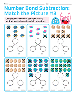 Number Bond Subtraction: Match the Picture #3