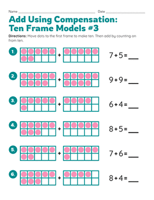 Add Using Compensation: Ten Frame Models #3