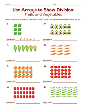 Use Arrays to Show Division: Fruits and Vegetables