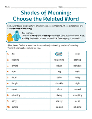 Shades of Meaning: Matching
