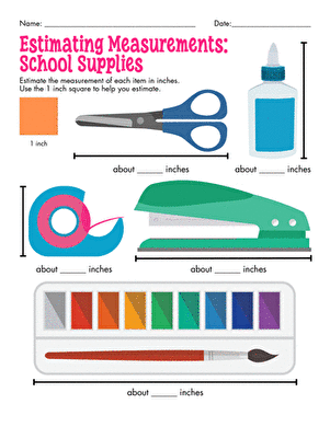 Estimating Measurements: School Supplies