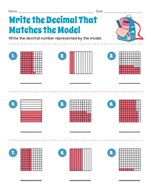 Write the Decimal That Matches the Model