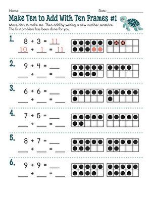 Make Ten to Add With Ten Frames #1