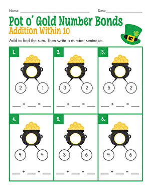 Pot o' Gold Number Bonds: Addition Within 10