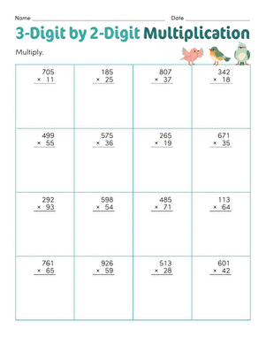 3-Digit by 2-Digit Multiplication