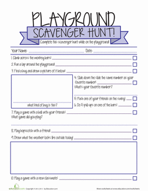 Playground Scavenger Hunt