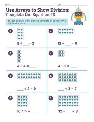 Use Arrays to Show Division: Complete the Equation #3