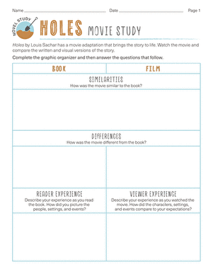 Novel Study: Holes: Movie Study