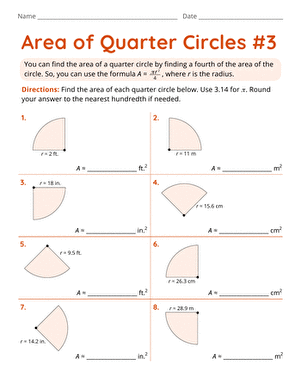 Area of Quarter Circles #3