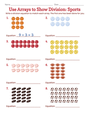 Use Arrays to Show Division: Sports