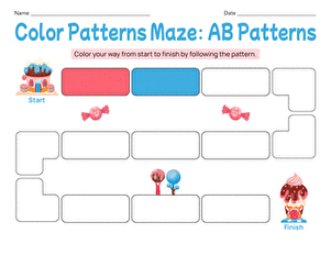 Color Patterns Maze: AB Patterns