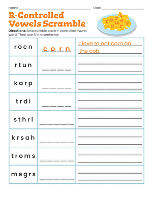 R-Controlled Vowels Scramble