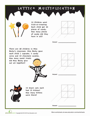 Halloween Multiplication Word Problems