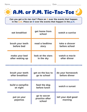 A.M. or P.M. Tic-Tac-Toe