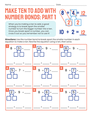Make Ten to Add With Number Bonds: Part 1