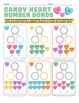 Candy Heart Number Bonds
