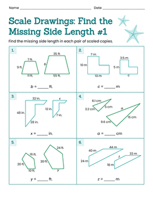 Scale Drawings: Find the Missing Side Length #1
