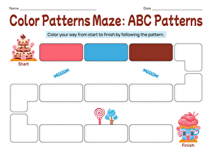 Color Patterns Maze: ABC Patterns