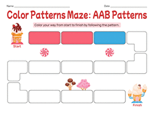 Color Patterns Maze: AAB Patterns