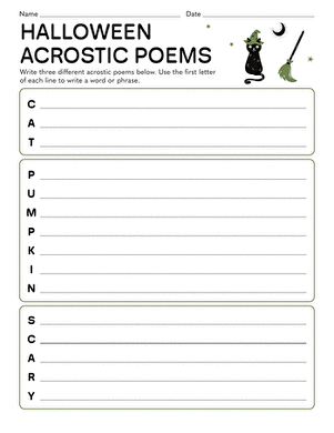 Halloween Acrostic Poems