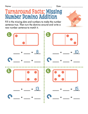 Turnaround Facts: Missing Number Domino Addition