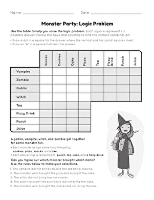 Monster Party: Logic Problem