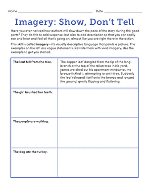 Imagery: Show, Don't Tell