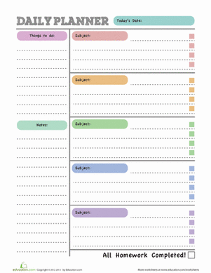 Printable Homework Planner