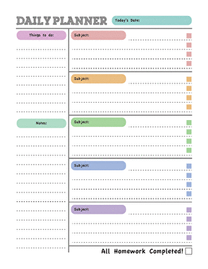 Printable Homework Planner large image