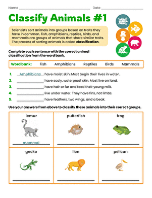 Classify Animals #1