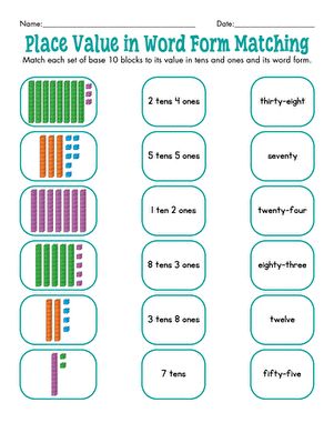 Place Value in Word Form Matching