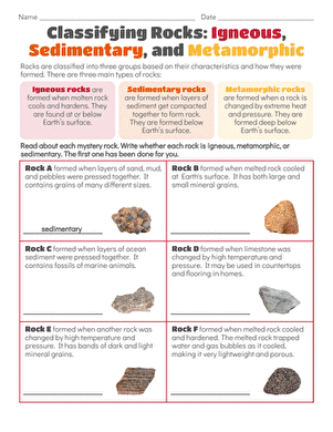 Classifying Rocks: Igneous, Sedimentary, and Metamorphic