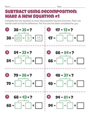 Subtract Using Decomposition: Make a New Equation #1