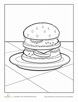Hamburger Coloring Page