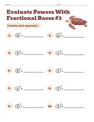 Evaluate Powers With Fractional Bases #3