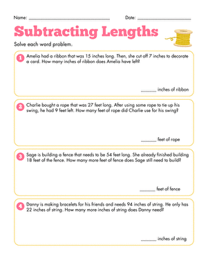 Subtracting Lengths