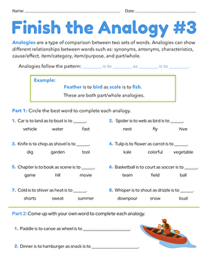 Finish the Analogy #3
