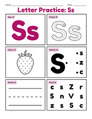 Letter Practice: Ss