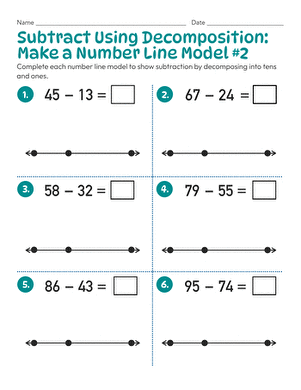 Subtract Using Decomposition: Make a Number Line Model #2