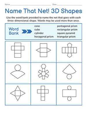 Name that Net! 3D Shapes