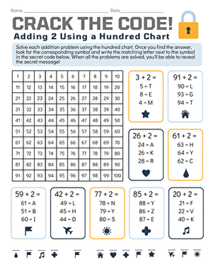 Crack the Code: Adding 2 Using a Hundreds Chart