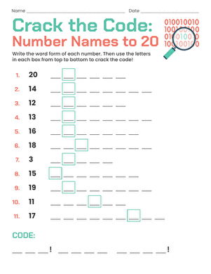 Crack the Code: Number Names to 20