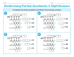 Divide Using Partial Quotients: 2-Digit Divisors
